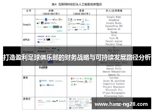 打造盈利足球俱乐部的财务战略与可持续发展路径分析 打造盈利足球俱乐部的财务战略与可持续发展路径分析